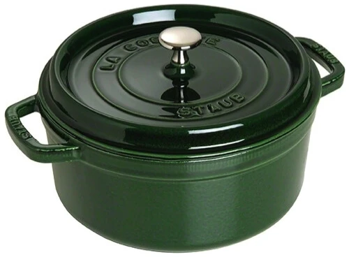 Braadpan Rond Groen 26cm Staub Braadpan Basilicum-26cm