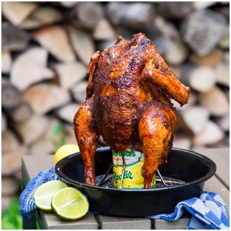 topimage beer can chicken roaster Big Green Egg Kip-Bierblik Houder - Afbeelding 2