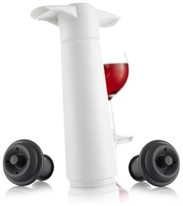 Vacu Vin Wijnpomp Wit en 2 doppen Vacu Vin Wijnpomp Wit-en-2-doppen