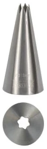 Spuitmondje Ster RVS No13 5mm Spuitmondje Ster RVS No13-5mm