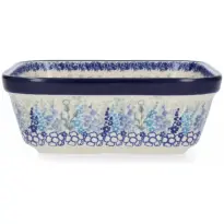 Bunzlau Castle Ovenschaal Vierkant-Delphinium-1550ml