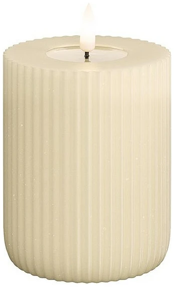 Deluxe Homeart LED RibbelKaars D8xH10cm Cream Deluxe Homeart LED RibbelKaars D8xH10cm-Cream