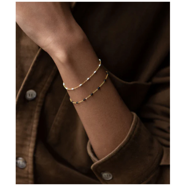 My Jolie Candle-Linge-Frais Armband-Goud-Zwart - Afbeelding 2