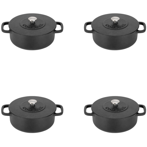 Combekk Mini Dutch Oven-Zwart-12cm-Set-4x