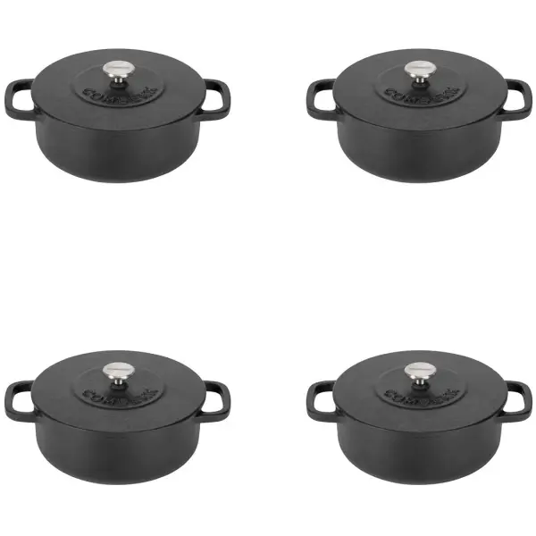 Combekk Mini Dutch Oven-Zwart-12cm-Set-4x