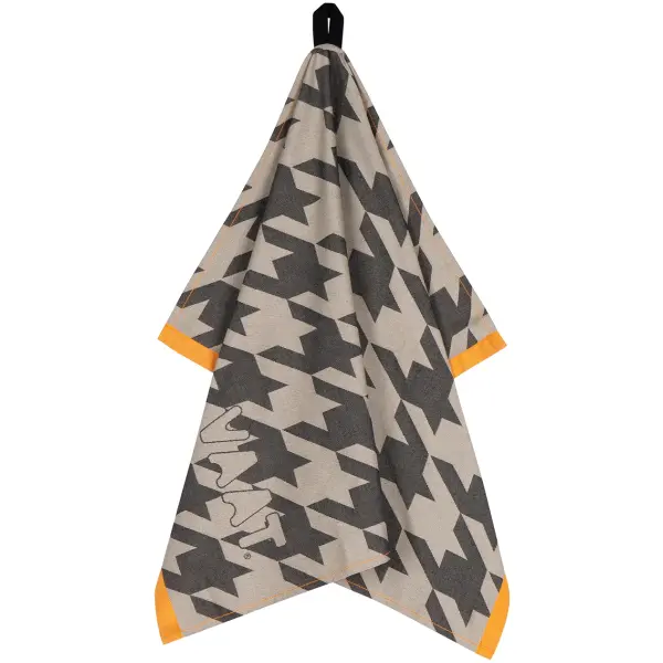 VAAT Thee-en-Keukenhanddoek-Giftset Pied-de-Poule Zwart-Zand - Afbeelding 2
