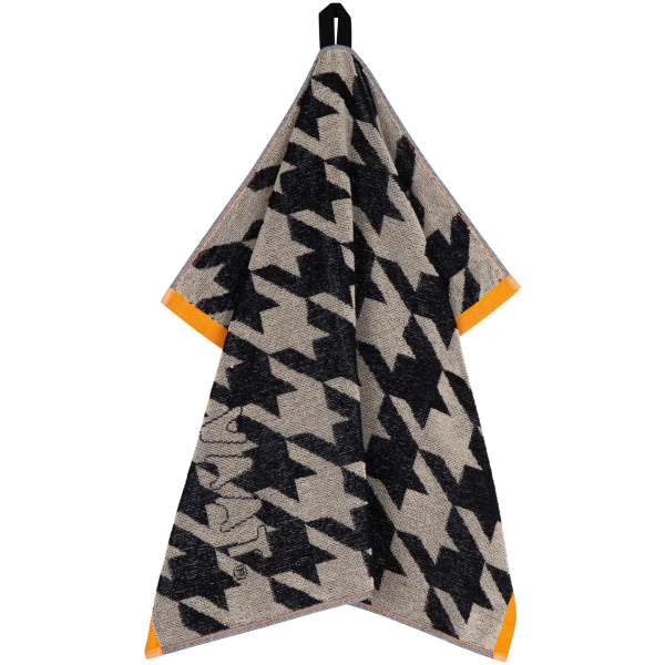 VAAT Thee-en-Keukenhanddoek-Giftset Pied-de-Poule Zwart-Zand - Afbeelding 3