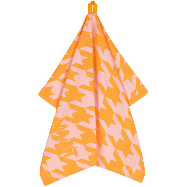 VAAT Thee-en-Keukenhanddoek-Giftset Pied-de-Poule Roze-Oranje - Afbeelding 2