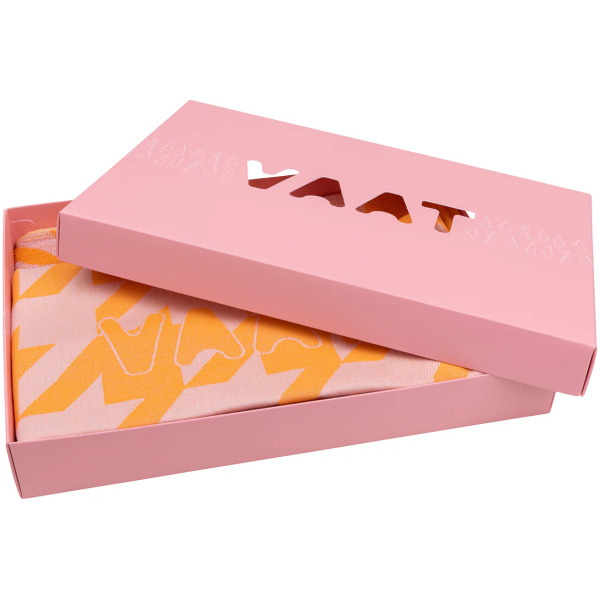 VAAT Thee-en-Keukenhanddoek-Giftset Pied-de-Poule Roze-Oranje