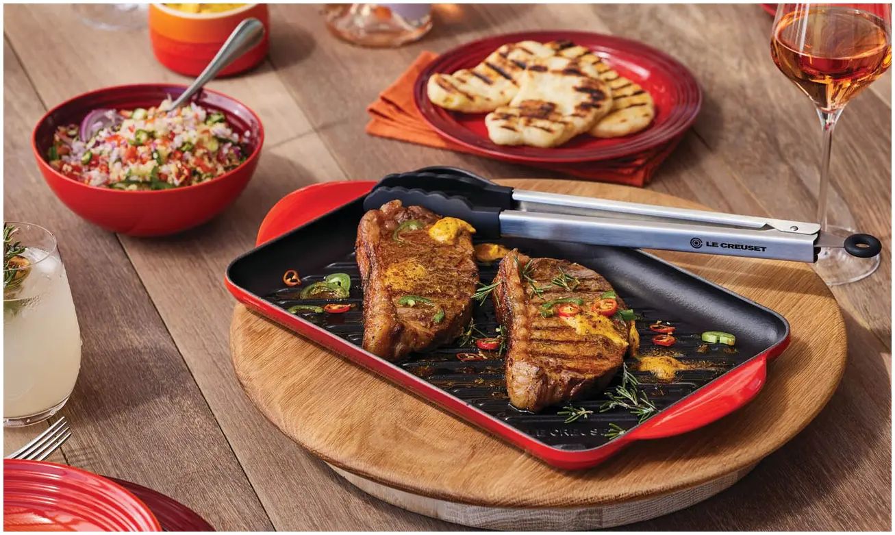 CI0202 Cerise 73 Le Creuset Grillplaat Tradition Kersenrood-32cm - Afbeelding 2