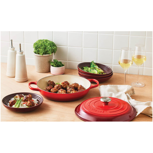 Le Creuset Campagnard Signature Kersenrood-30cm - Afbeelding 2