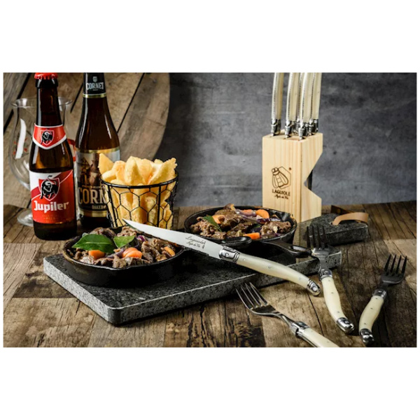 Laguiole Style-de-Vie Premium-Line Steakmessen Parelmoer 6-stuks - Afbeelding 3