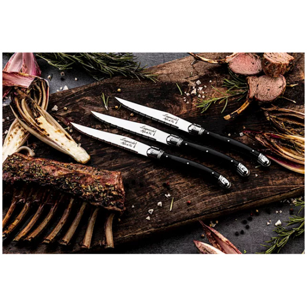 Laguiole Style-de-Vie Premium-Line Steakmessen Zwart 6-stuks - Afbeelding 3