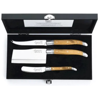 Laguiole Style-de-Vie Luxury-Line Kaasmessenset Olijfhout 3-delig