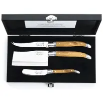 Laguiole Style-de-Vie Luxury-Line Kaasmessenset Olijfhout 3-delig