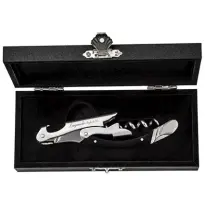 Laguiole Style-de-Vie Luxury-Line Kurkentrekker Zwart Pakkahout