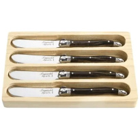 Laguiole Style-de-Vie Premium-Line Botermessen Dark Wood 4-stuks