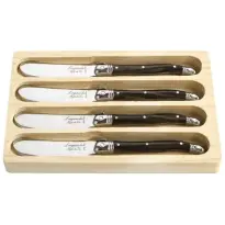 Laguiole Style-de-Vie Premium-Line Botermessen Dark Wood 4-stuks