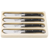 Laguiole Style-de-Vie Premium-Line Botermessen Zwart 4-stuks