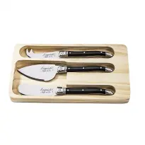 Laguiole Style-de-Vie Premium-Line Kaasmessenset Zwart 3-delig