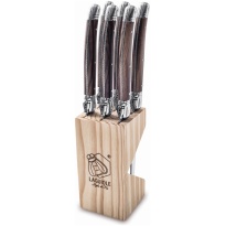 Laguiole Style-de-Vie Premium-Line Steakmessen Dark Wood 6-stuks