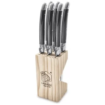 Laguiole Style-de-Vie Premium-Line Steakmessen Zwart 6-stuks