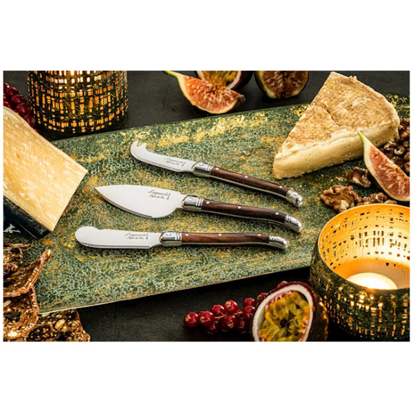 Laguiole Style-de-Vie Premium-Line Kaasmessenset Dark Wood 3-delig - Afbeelding 2