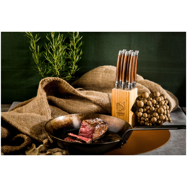 Laguiole Style-de-Vie Premium-Line Steakmessen Dark Wood 6-stuks - Afbeelding 3