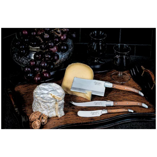 Laguiole Style-de-Vie Luxury-Line Kaasmessenset Olijfhout 3-delig - Afbeelding 2