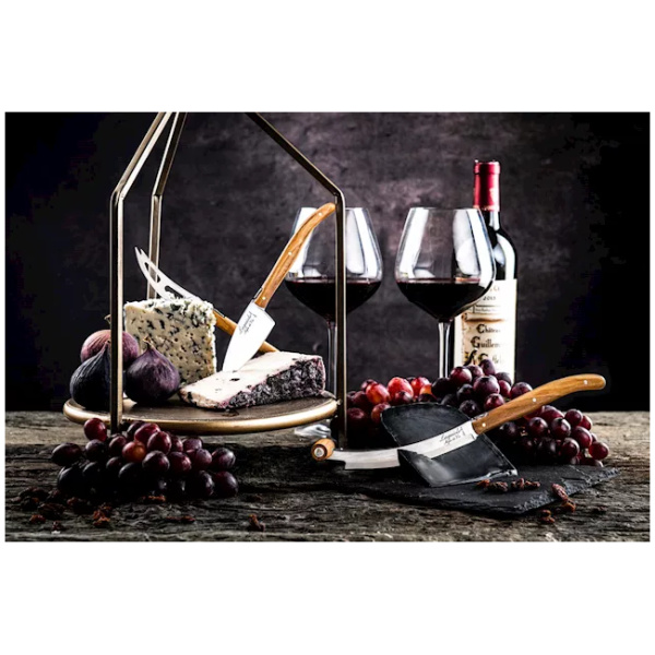Laguiole Style-de-Vie Luxury-Line V2 Kaasmessenset Olijfhout 3-delig - Afbeelding 3