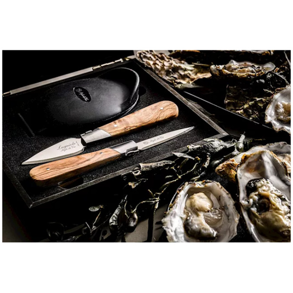 Laguiole Style-de-Vie Luxury-Line Oester Geschenkset Olijfhout - Afbeelding 2