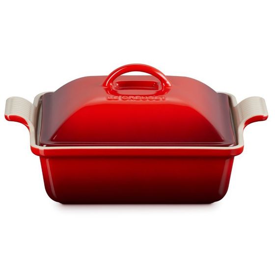 Le Creuset Heritage Ovenschaal met deksel Kersenrood 23cm Le Creuset Heritage Ovenschaal met deksel-Kersenrood-23cm