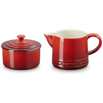 Le Creuset Melk-en Suikerset Signature-Kersenrood