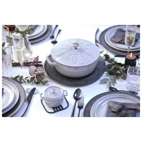 Staub Braadpan Snowflake White-Truffle-24cm - Afbeelding 4