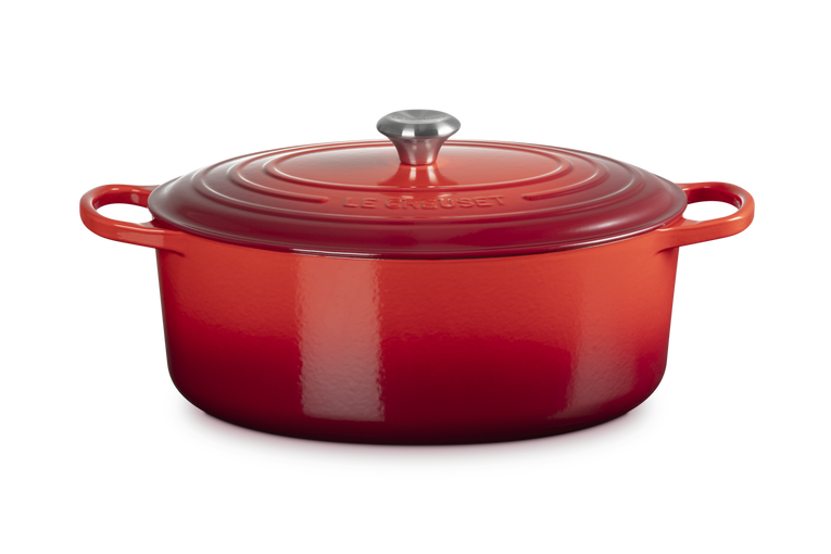 Le Creuset Braadpan Ovaal Signature Kersenrood 35cm Le Creuset Braadpan Ovaal Signature Kersenrood-35cm