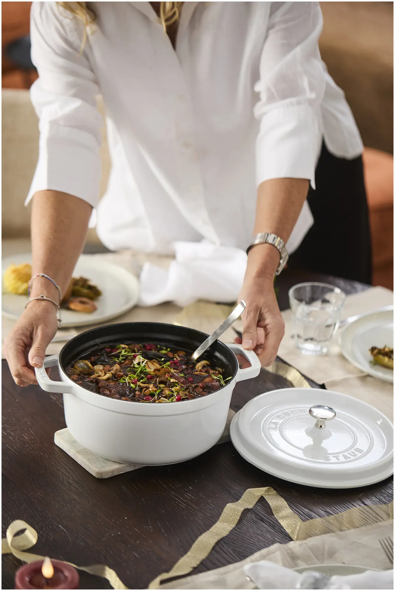 staub cocotte wit Staub Braadpan Wit-26cm - Afbeelding 3