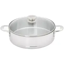 Demeyere Fusion 7 Hapjespan 28 cm met glasdeksel en 7 lagen InductoSeal bodem Demeyere Fusion Hapjespan 28cm